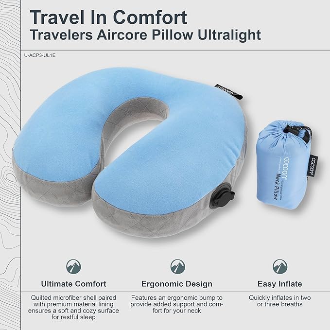 COCOON - Premium - U-Shaped Aircore Pillow - Galaxy Blue