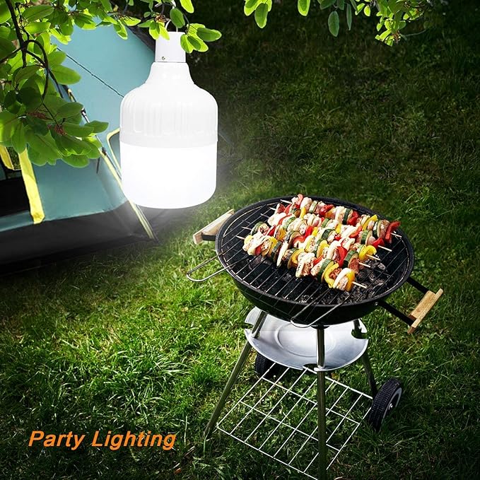Camping Lantern LETOUR Dimmable 8800mAh LED Light Bulb 5 Lighting Modes Rechargeable Hanging Tent Light 5000 Lumen Portable Emergency Lantern Power Failure Emergency Survival Kits Snowstorm