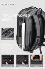 Vacuum Seal Travel Backpack 45L with Pump - Expandable Air Compression System, Water-Resistant Business TSA Lock, Laptop Backpack, Carry-On Suitcase Luggage, Gifts for Men
