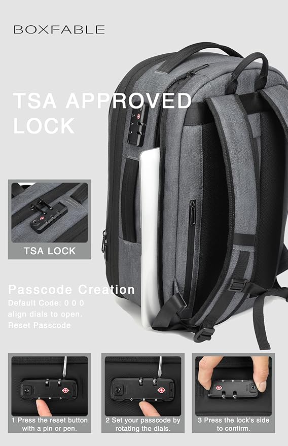 Vacuum Seal Travel Backpack 45L with Pump - Expandable Air Compression System, Water-Resistant Business TSA Lock, Laptop Backpack, Carry-On Suitcase Luggage, Gifts for Men
