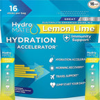 HydroMATE Electrolyte Powder Lemon Lime Hydration Packets Low Sugar 16 Count