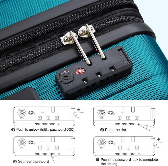 Hanke 20 Inch Expandable Carry on Luggage 22x14x9 Airline Approved Lightweight PC Hard Shell Suitcases with Wheels Tsa Luggage Rolling Suitcase Travel Luggage Bag for Weekender(Caribbean Blue)