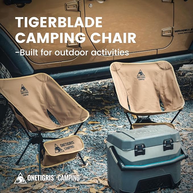ONETIGRIS Tigerblade Camping Chair, Lightweight Folding Backpacking Hiking Chair, Compact Portable 330 lbs Capacity
