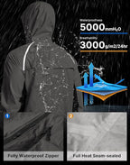 Men's Cycling Rain Jackets Waterproof Running Bike Windbreaker Lightweight Packable Hooded Jacket