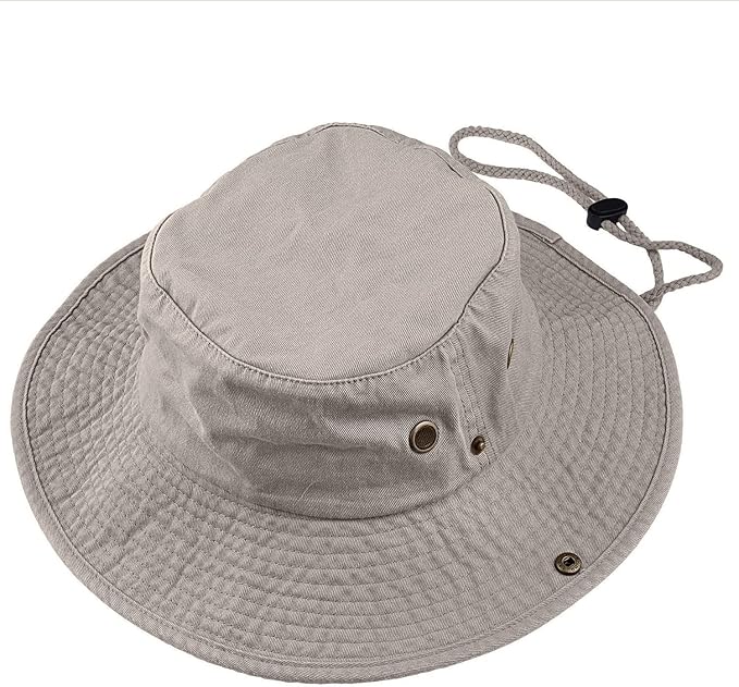 Wide Brim Hiking Fishing Safari Boonie Bucket Hats 100% Cotton UV Sun Protection for Men Women Outdoor Activities