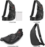 NICGID Sling Bag Chest Shoulder Backpack Crossbody Bags Casual Daypack for Men Women (Black-2620N)