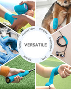 FriCARE Self Adhesive Bandage Wrap, Medical Tape in First Aid Kit, Cohesive Bandages for Wounds Sport Vet, 2 Inches X 5 Yards 6 Rolls, Cobalt Blue