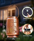 Nacome Flamingo Solar Lantern for Garden Decor: Waterproof Hanging Metal Decoration with LED Lights for Yard Lawn Porch Patio Landscape Pathway – Birthday Gifts for Mom Grandma Women