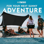 Neso Gigante - Portable Beach Tent - Ideal to Enjoy with Family and Friends - UPF 50+, Water-Resistant, and Lightweight - Black, 11' x 11'