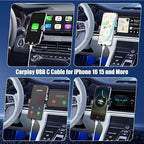 Car Carplay Cable for iPhone 17 16 15, 2-Pack 3.3FT 60W USB C to USB C Cable And 2-Pack 3.3FT USB A to USB C Cable for iPhone 17 16 15，for Galaxy S25, for iPad Pro/Air, for MacBook Pro/Air and More