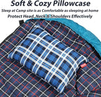 Outdoor Camping Pillow Lightweight, Compressible, Flannel Travel Pillow Cases, Washable Removable Pillow Cover Camping and Backpacking Blue