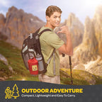 Durable Hammock 400 lb Capacity, Nylon Camping Hammock Chair - Double or Single Sizes w/Tree Straps and Attached Carry Bag - for Travel/Backpacking/Beach/Backyard (Medium, Black & Light Grey)