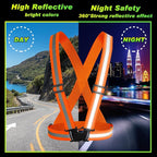 Hercicy 20 Pcs Reflective Vest High Visibility Safety Vests, Adjustable Bright Neon Lightweight Strap Gear (Orange)