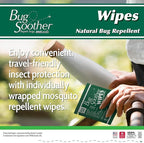 Bug Soother Wipes (15-ct) - Natural Mosquito Repellent & Deterrent - 100% DEET-Free Safe Single-Use Bug Wipes for Adults, Kids, & Pets - Made in USA