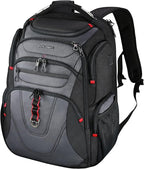 KROSER Friendly Travel Laptop Backpack 17.3 inch XXXL Gaming Backpack Water-Repellent College Daypack Business Backpack with RFID Pockets & USB Port for Men/Women-Black/Grey