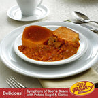 KJ Poultry Kosher Ready Meals - Beef Chulent & Kugel, MRE Meat Meals Ready to Eat, Shabbos Food (12 Pack) Prepared Entree Fully Cooked, Shelf Stable Microwave Dinner Travel, Military, Camping Survival