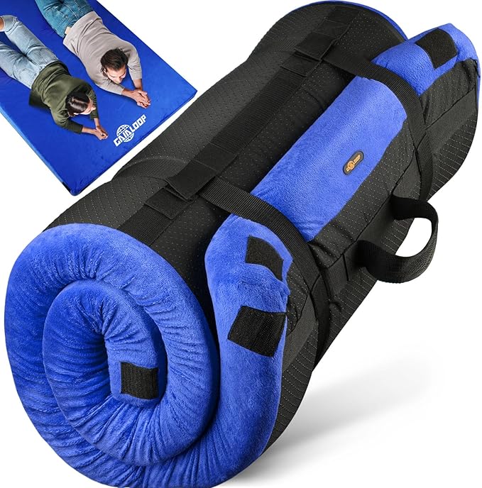 4 Inch GAIALOOP Extra Thick Memory Foam Camping Mattress, Roll Up Floor Sleeping Mat Camp Cot Mattress Pad Travel Camping Couch Bed for Guest Adults Side Sleepers