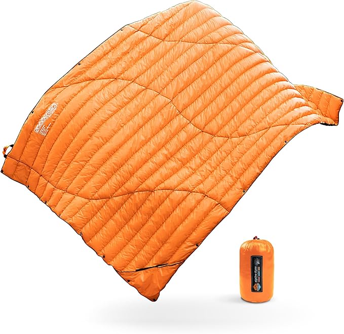 ZOOOBELIVES Ultralight Down Camping Blanket - 1.35lbs, 650 Fill Power Puffy Quilt. Compact & Warm Comforter for Travel, Beach, Hammock, Backpacking - Elevate Your Outdoor Comfort - AlpliveR300