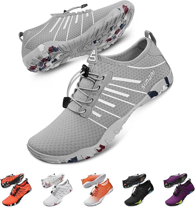 SIMARI Water Shoes for Women Men - Barefoot Quick-Dry Aqua Socks | Lightweight Swim Shoes for Surfing, Swimming, Beach Sports, Kayaking, Diving | Non-Slip Design