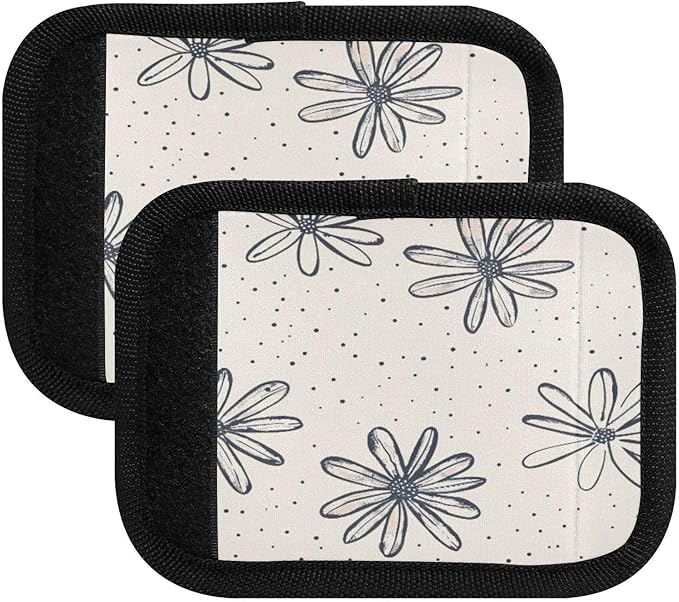 Qilmy Fresh Style Floral Fragments Luggage Handle Wrap 4Pack Luggage Identifiers Tag Comfort Handle Grips Cover for Stroller Suitcase Bag Airplane Travel Accessories1581