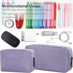 CAAORDKSO Electronics Organizer Travel Case, Water Resistant Cable Organizer Bag for Cable, Cord, Charger, Phone, Power Bank, Earphone, Electronics Accessories (Big-Purple)