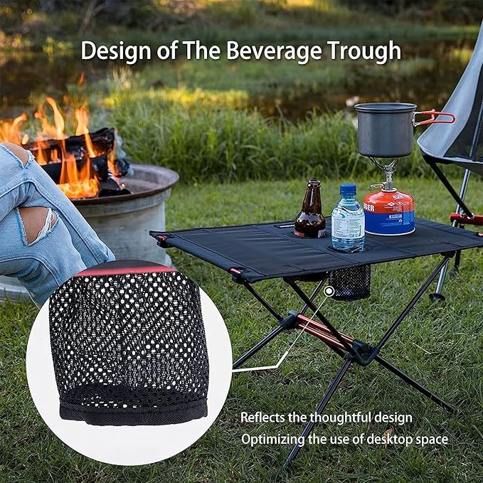 Naturehike Ultralight Folding Table Outdoor Camping Portable Outdoor Tea Aluminum Alloy Table for Picnic, Camp, Beach (Dark)