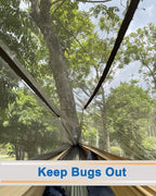 Sunyear Camping Hammock, Portable Single & Double Hammock with Net, 2 Person Hammock Tent with 2 * 10ft Straps, Best for Outdoor Hiking Survival Travel