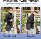 ALEVMOOM XXL Telescoping Stool with Cushion,Taller 19.7"Wider 11.8" Collapsible Chair More Sturdy Capacity 1000Ib,Portable Camping Adjustable Stool for Garden Fishing Hiking Mountain BBQ (Large Black)