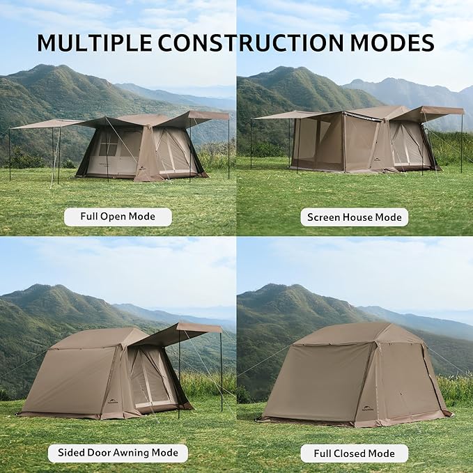 Naturehike Village Instant Tent, 4 Person 8 Person Camping Tent with Full Rainfly, Waterproof Large Cabin Tents for Car Camping