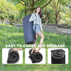 Memory Foam Camping Mattress Sleeping Pad, 3" Thick Waterproof Portable Roll Up Sleeping Mats & Floor Mattress Pad with Pillow + Travel Bag for Camping Car Truck SUV Tent Sleepover Kids Adult