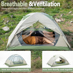BISINNA 2 Person Camping Tent Lightweight Backpacking Tent Waterproof Windproof Two Doors Easy Setup Double Layer Outdoor Tents for Family Camping Hunting Hiking Mountaineering Travel