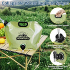 Camping Water Jug 2.1 Gallon CollapsibleWater Container Portable Water Bag for TravelOutdoor Hiking BPA Free Lightweight (Green (2.1 Gal), 1)