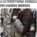 Israeli Style Emergency Bandage - 6 Inch, Sterile Vacuum Sealed - Combat Tactical First Aid Kit IFAK Supplies - Compression Trauma Wound Dressing, 6 Count