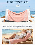 LANE LINEN Turkish Beach Towel, Oversized Beach Towel 39"x71", Lightweight Beach Essentials for Women, Large Pool Towel, Absorbent & Quick Dry, Sand Free Beach Towel - Bird of Paradise