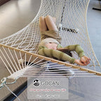 Mesh Hammock,Cotton Rope hammocks with Chains Hooks Tree Straps fit Stands from 9' to 15' for Outside Indoor Patio Yard