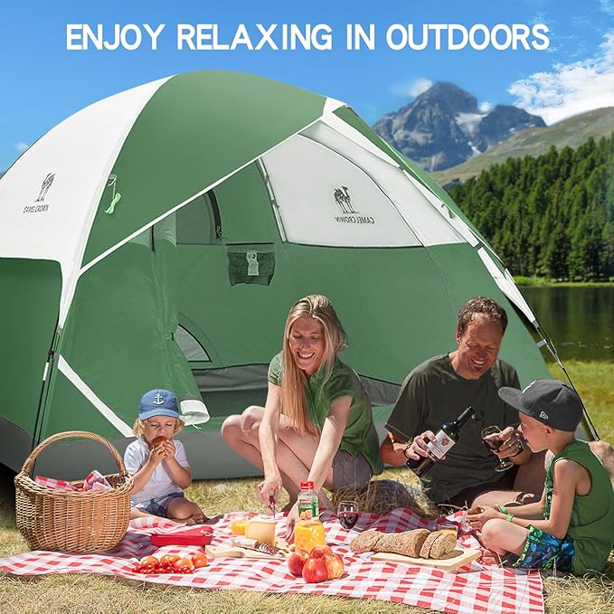 CAMEL CROWN Tents for Camping 2/3/4/5 Person Camping Dome Tent, Waterproof,Spacious, Lightweight Portable Backpacking Tent for Outdoor Camping/Hiking