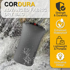 Waterproof Dry Bag-Upgraded Tear-resistant CORDURA Fabric-Durable&Lightweight Roll Top Dry Sack with Survival Whistle-Perfect for Hiking, Camping, Kayaking&Beach-Float on Water(35L/Grey)