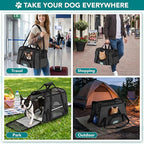 PetAmi Airline Approved Pet Carrier for Cats & Small Dogs, Soft Sided TSA Travel Carrier Bag with Sherpa Bed, Breathable Mesh Ventilation, Collapsible Bowl, Up to 18 lbs, Small Heather Dark Gray