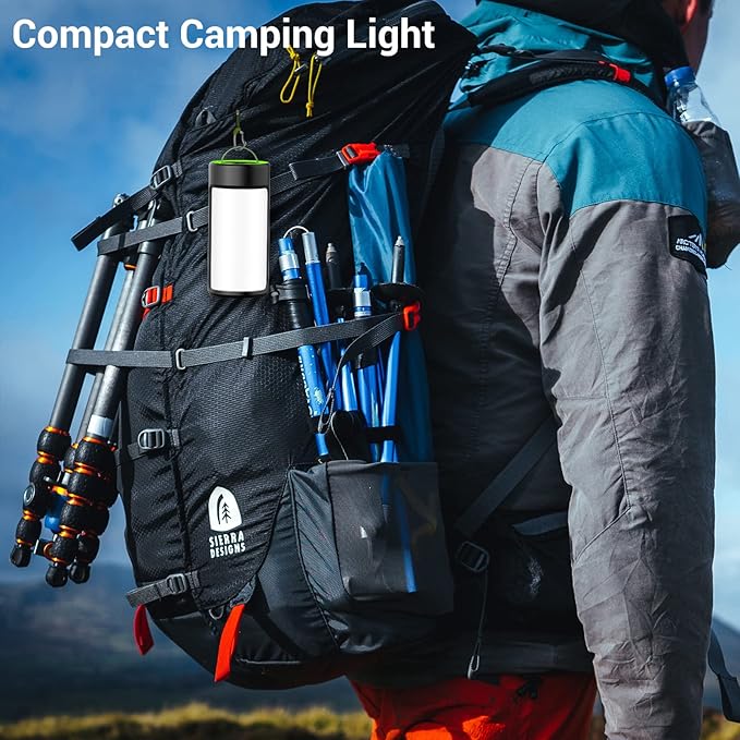 LED Camping Lantern, CT CAPETRONIX Rechargeable Camping Lights with 400LM 5 Light Modes, Water-Resistant Lanterns for Power Outage Hurricane Emergency Camping (2 Pack, Black & Green)