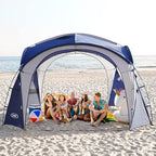 UNP Easy Beach Tent Pop Up Canopy UPF50+ Tent with Side Wall, Ground Pegs, and Stability Poles, Sun Shelter Rainproof, Waterproof for Camping Trips, Backyard Fun, Party Or Picnics