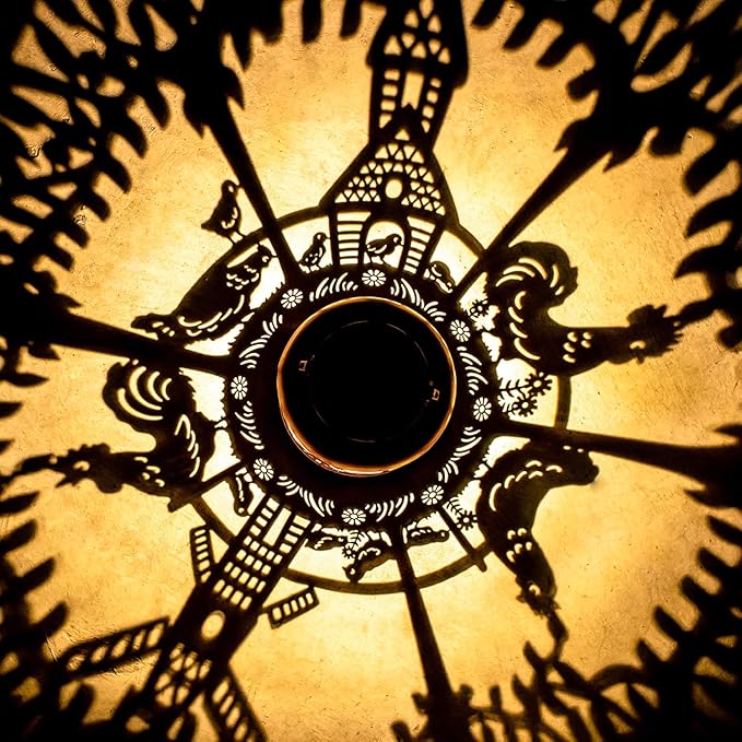 2 Pack Chicken Solar Lanterns Outdoor Waterproof,Hanging Solar Lights Chicken Gifts for Women Men Metal LED Decorative Light for Yard,Patio,Lawn,Tabletop,Pathway,Landscape,Garden Decor