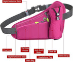 Fanny Running Belt Waist Crossbody BumBags for Running Hiking Travel Workout Adjustable Buckle Strap for Women (Rose Red)
