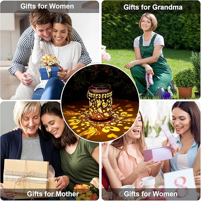 Solar Lanterns Outdoor, Love Mom Lantern Garden Decor Waterproof Decor Light Hanging Solar Lights Yard Decor, Gifts for Women, Gifts for Mom, Gifts for Grandma