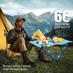 VILLEY Folding Camping Table, Lightweight Portable Beach Table with 2 Cup Holders & Carry Bag for Camping, Beach, Fishing, Travel, and Outdoor Activities (Large)