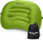 Inflatable Camping Pillow, Travel Blow Up Air Pillow, Neck Lumbar Support Ultralight Compact Pillow for Outdoor Hiking Backpacking Car Beach Airplane Sleeping Essentials, Green