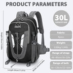 Hiking Backpack 30L Lightweight Travel Daypack Small Day Pack for Men Women Outdoor Camping Backpacking, Black