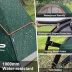 CAMPROS CP Tent 8 Person Camping Tents, Waterproof Windproof Family Tent with Top Rainfly, Large Mesh Windows, Double Layer, Easy Set Up, Portable with Carry Bag, for All Seasons