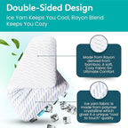 BLISSBURY Cooling Memory Foam Pillow, 2.6 Inch Thin, for Stomach & Back Sleeper, Queen Size, Removable Cool-Tech Cover, CertiPUR-US Certified