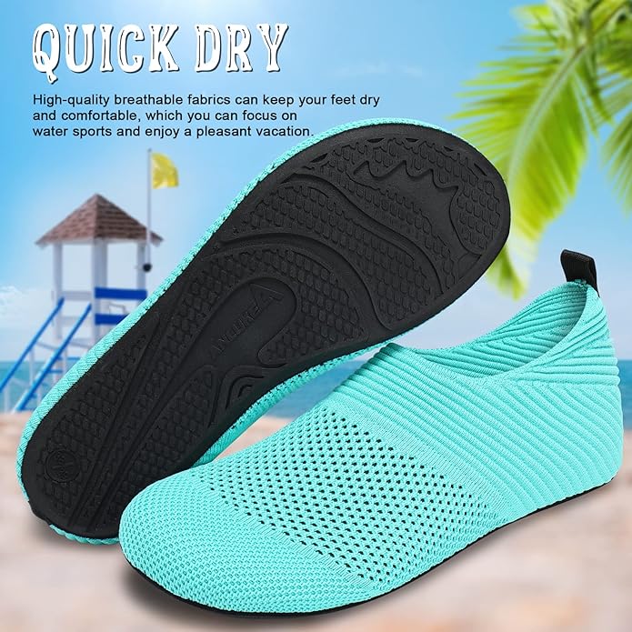 ANLUKE Womens Mens Water Shoes Barefoot Quick-Dry Aqua Socks for Beach Swim Surf Water Sport