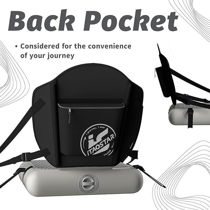 Inflatable SUP Seat with Backrest - Premium Paddle Board Chair for Surfboard, Kayak & Boat, Comfortable Blow Up Seat for Adults & Kids, Lightweight SUP Accessories for Versatile Use